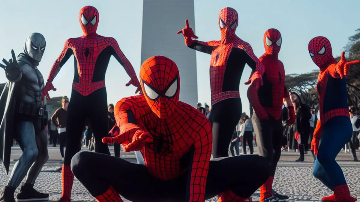 Juntada de fanáticos de Spiderman en el obelisco