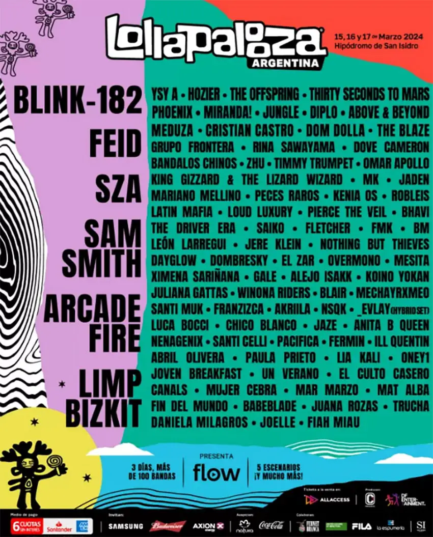 Lollapalooza Argentina 2024: line up completo